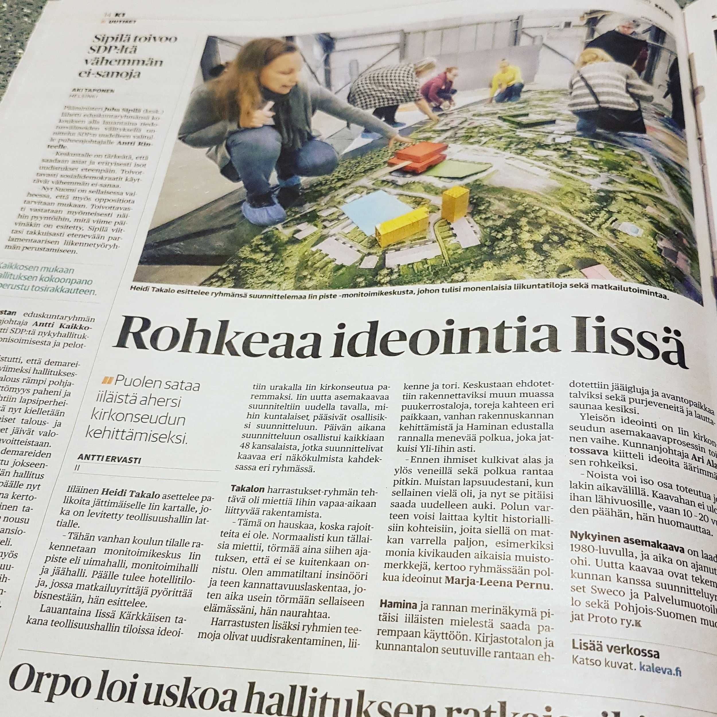 Kaleva uutisoi työpajasta