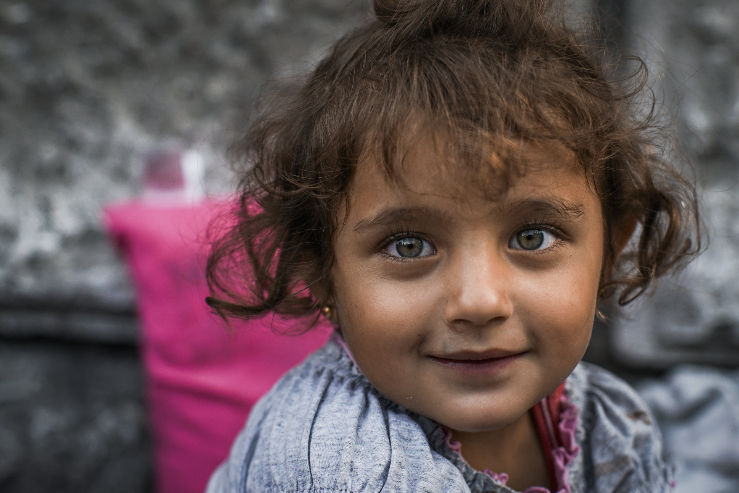 This little girl from Syria, is now a refugee in Europe. 