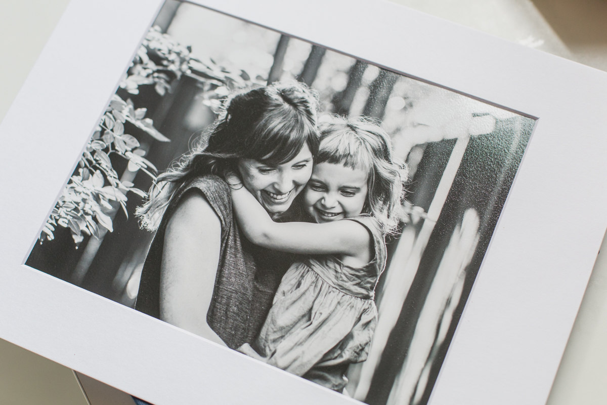 Black + white textured art print, matted and ready to be framed! 