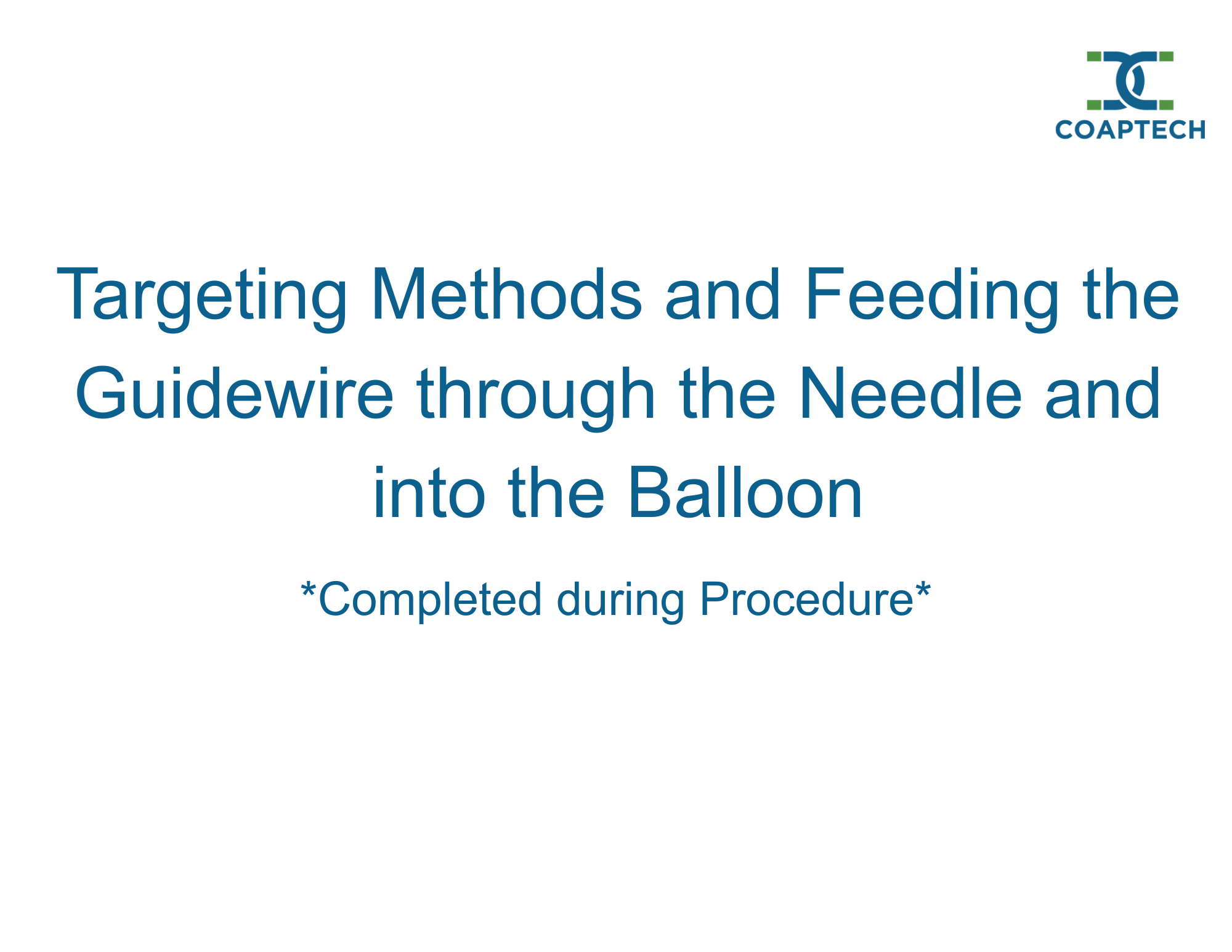 Short video of proper and improper technique for inserting guidewire, once the balloon is punctured. 