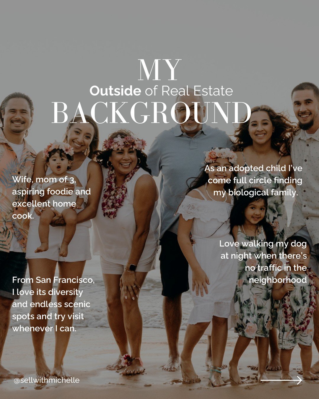 I don't often share that I'm an adopted child (and recently found my biological family!)

Or that I've helped over 400 families in Solano County.

But it's true! So, swipe through to take a look at my background outside and inside of real estate!

An