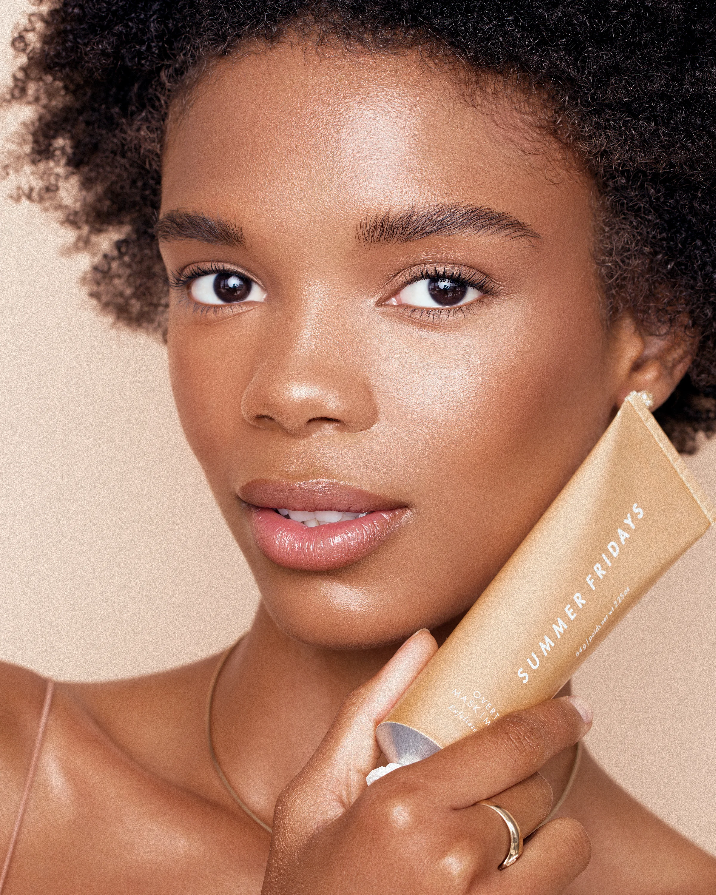 summer fridays overtime mask facial scrub model is Olantha Moran. los angeles beauty photographer
