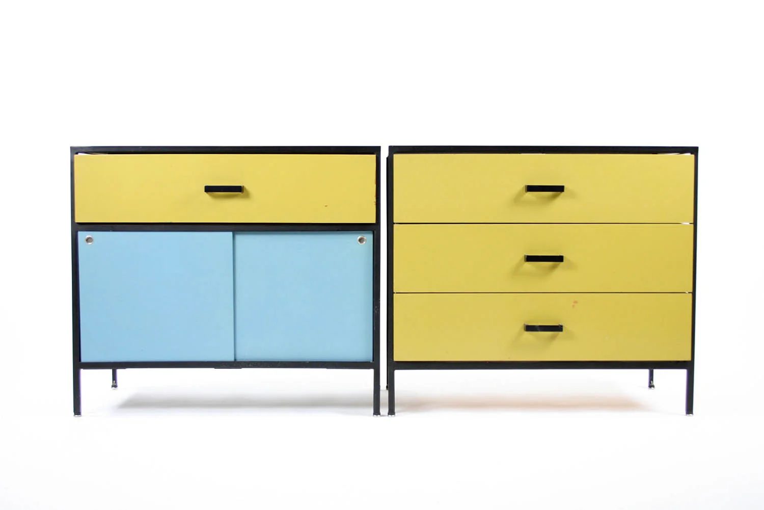 Left) Steelframe cabinet by george nelson for herman miller 