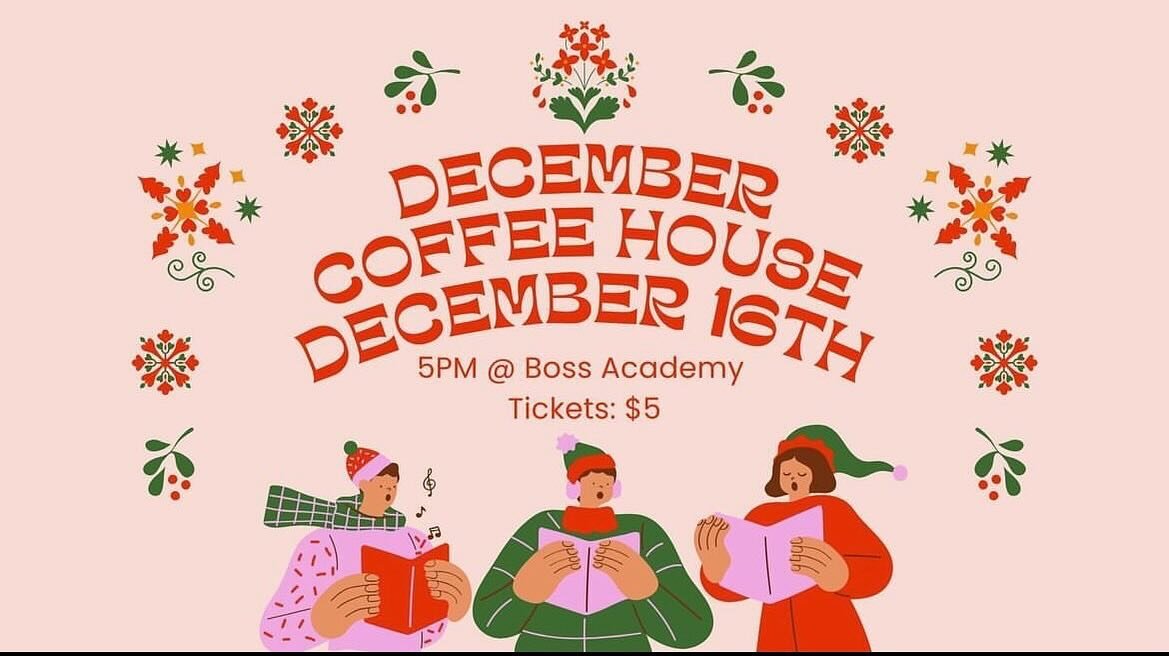 December Coffee House is fast approaching!!! Tickets are $5, and you can bring your own snacks and drinks for the evening! Students, please sign up this week with your voice instructors if interested in performing. We hope to see you all there!! ❄️