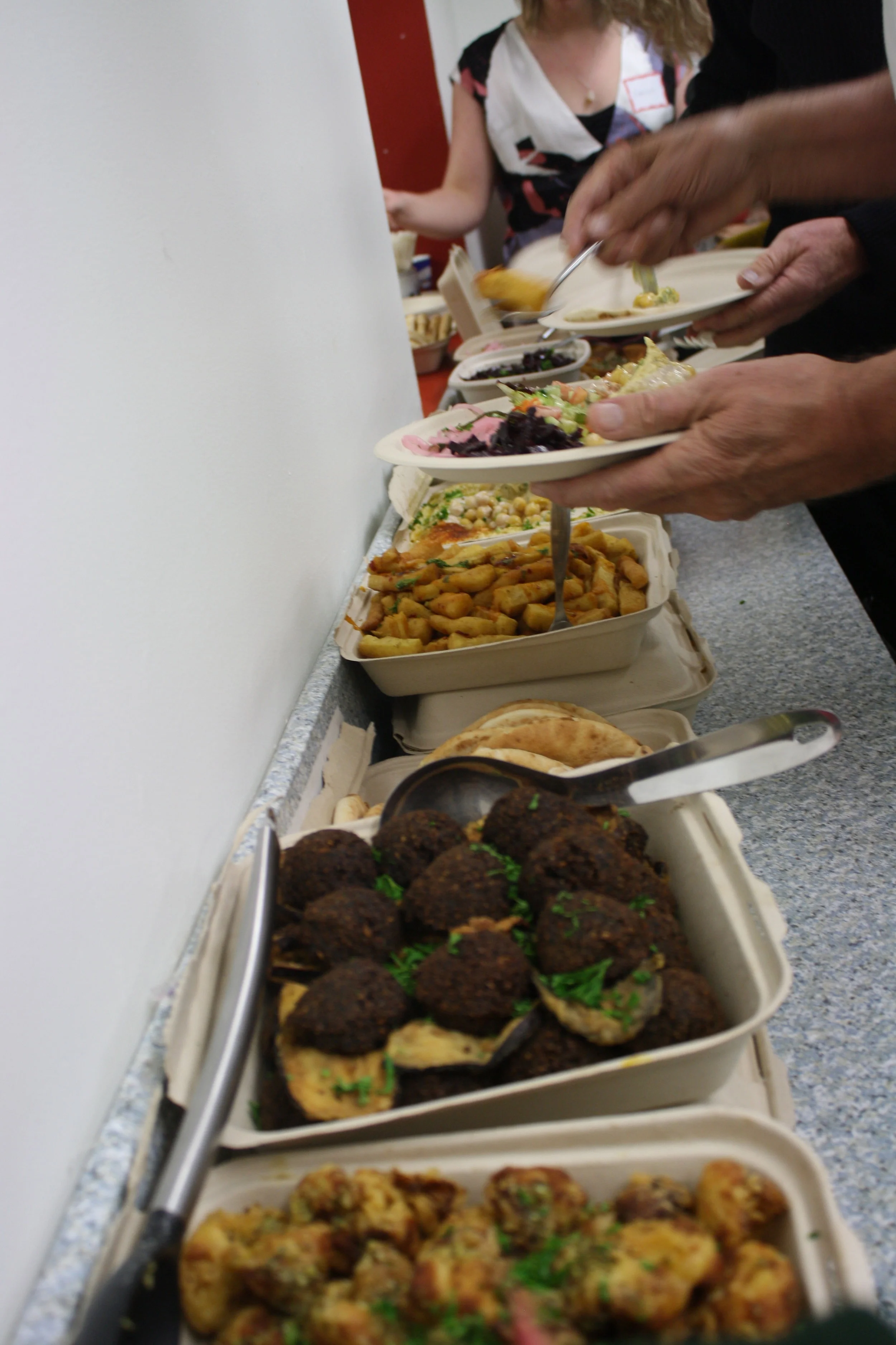 Delicious vegan middle eastern food enjoyed by all- thanks Chickpea! 