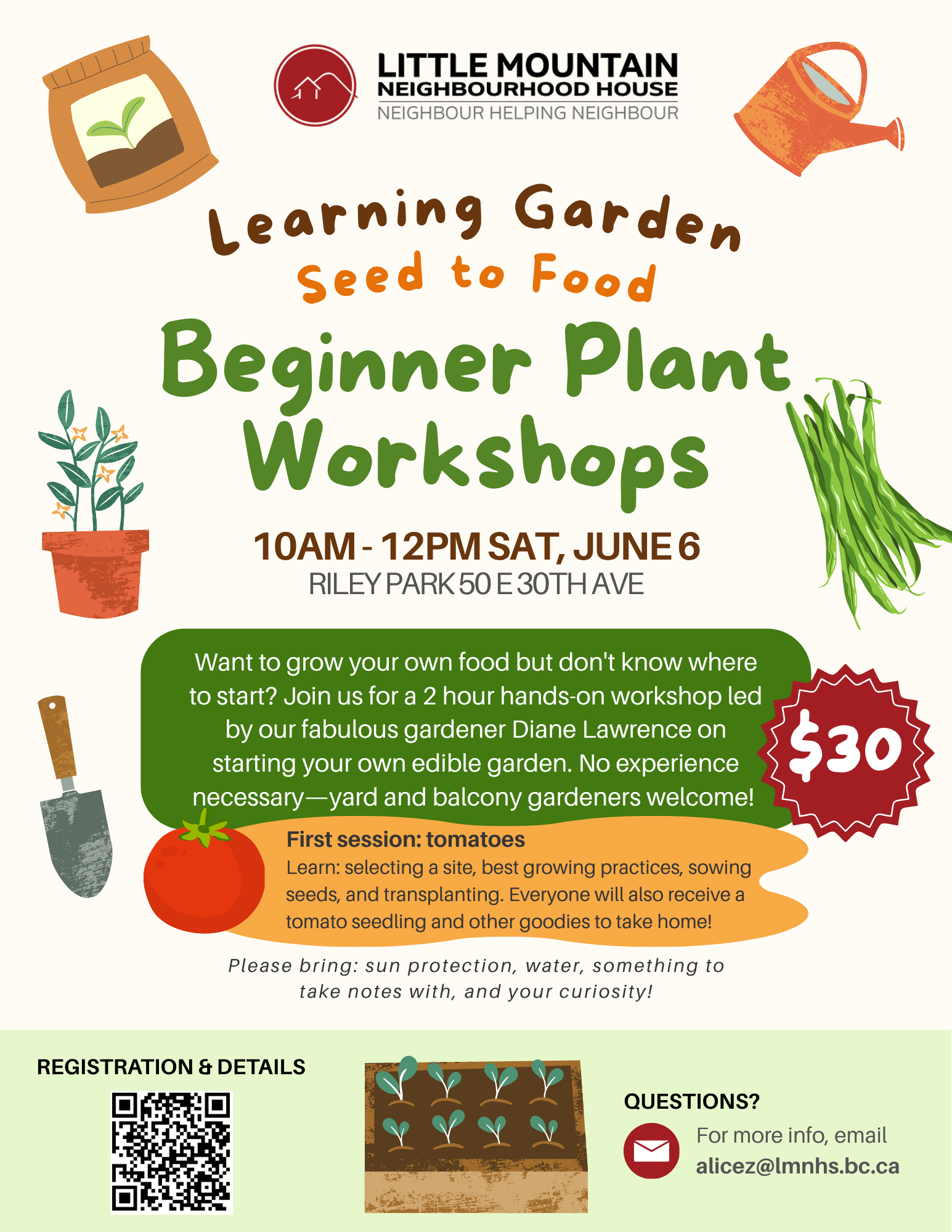 Beginner Gardening Workshop: Seed to Food