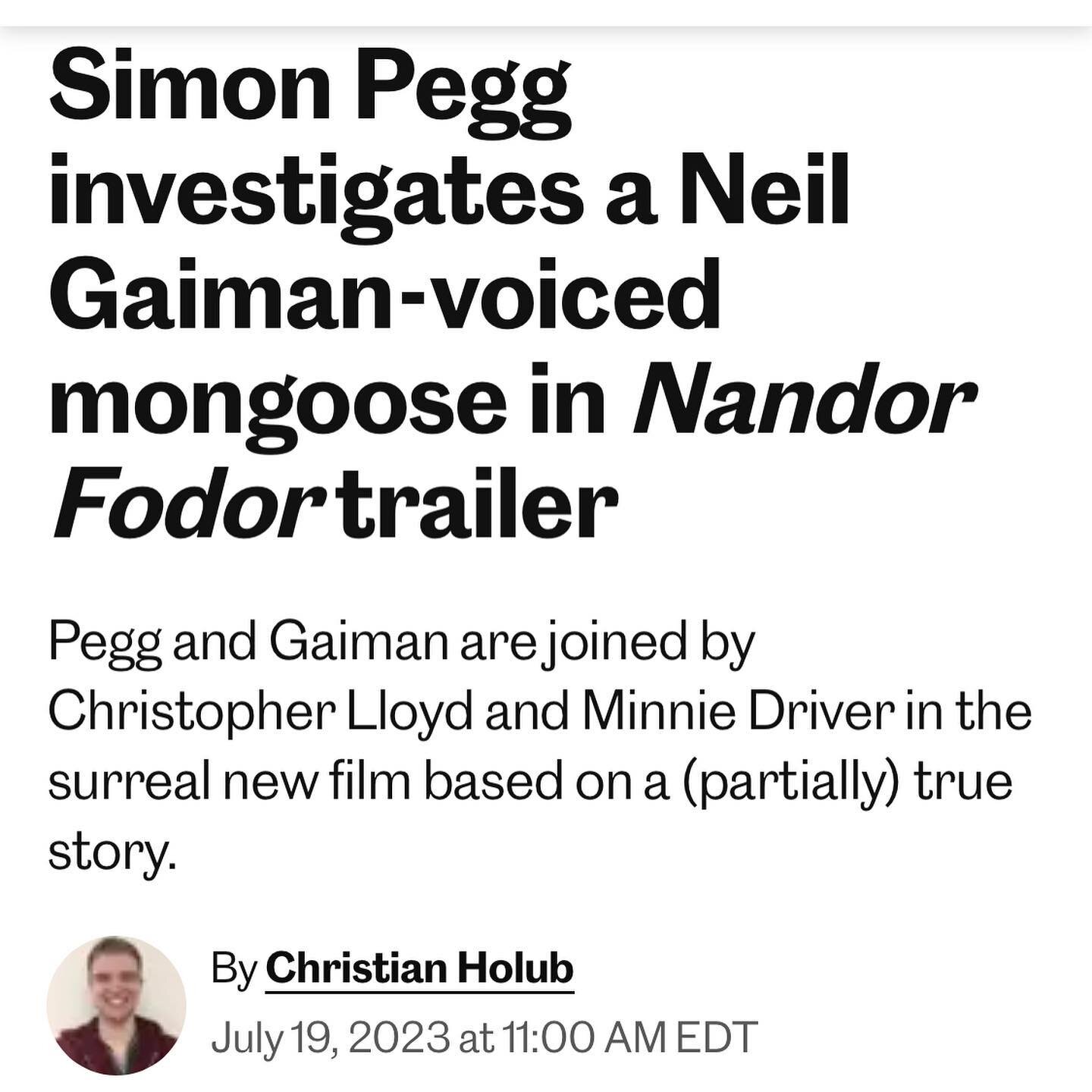 🎥 It&rsquo;s here! I had the privilege of scoring @soaringsigal&rsquo;s newest wonderful film &ldquo;Nandor Fodor and the Talking Mongoose.&rdquo; Starring @simonpegg and a host of others, this quirky (somewhat) true story was a joy to work on, and 