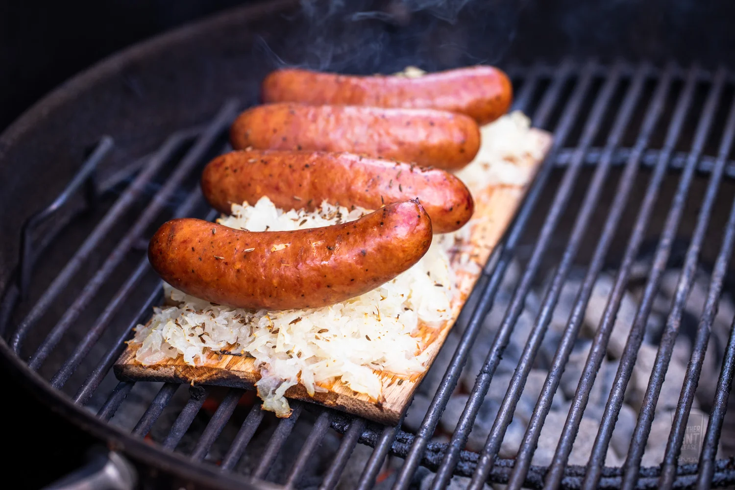 Planked Sauerkraut Kiolbassa Smoked Sausage Sandwiches