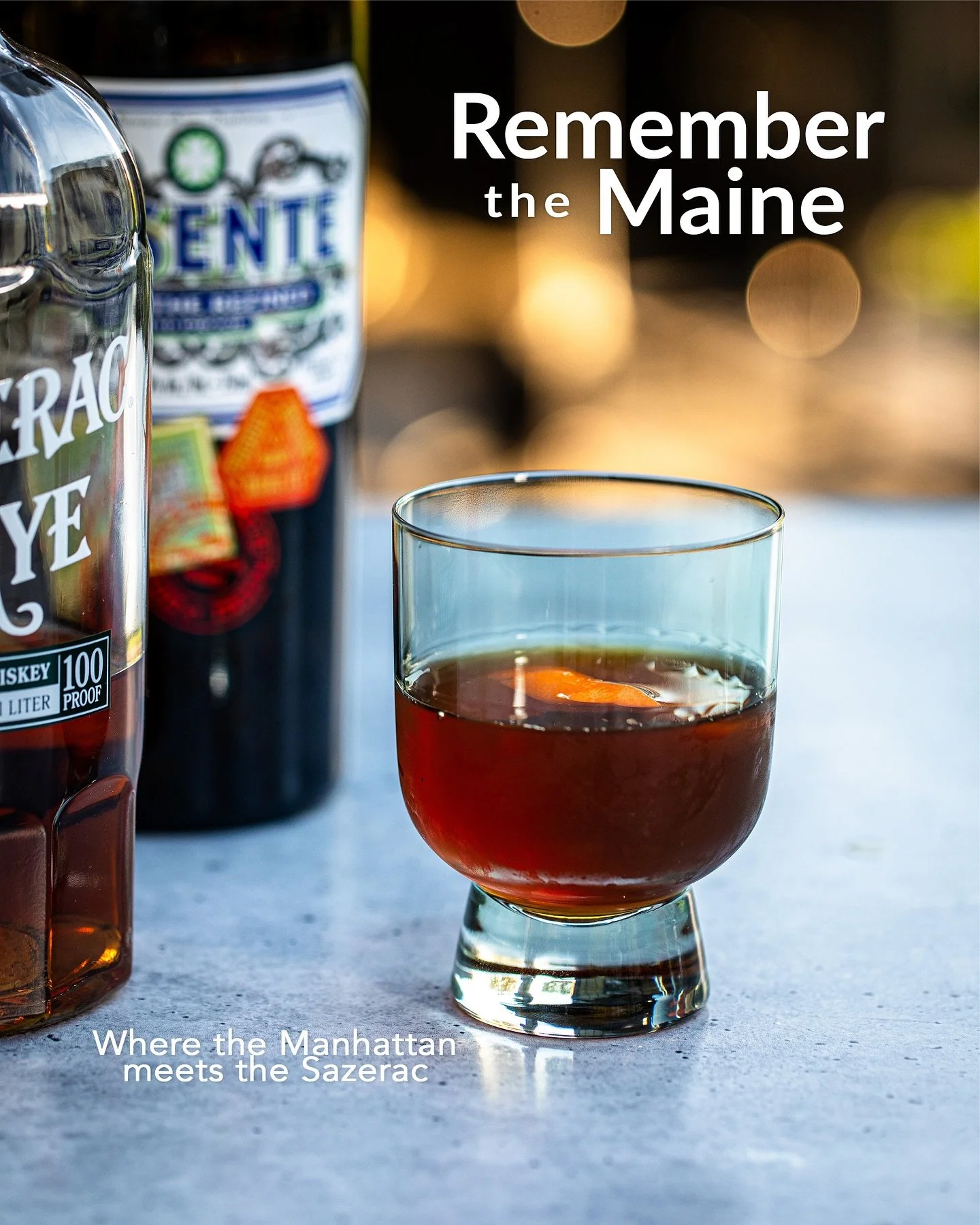 That one where the Manhattan meets the Sazerac: Remember the Maine!

Hailing from the 1939 edition of &ldquo;The Gentleman&rsquo;s Companion,&rdquo; this Havana-based cocktail was not an ode to the Pine Tree State, but rather the sinking of its Unite
