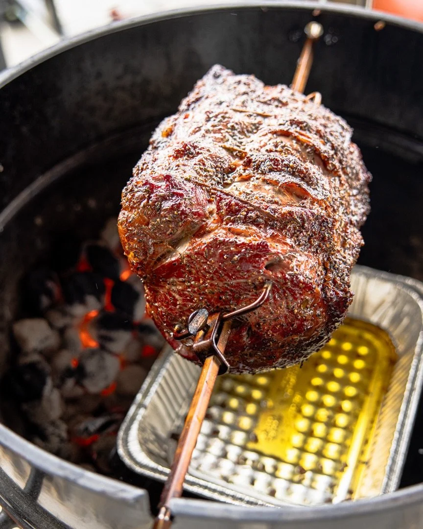 Our Easter dinner came a day early! Of course, we had a few hams, but I just had to add a rotisserie prime rib into the mix. No one left hungry!