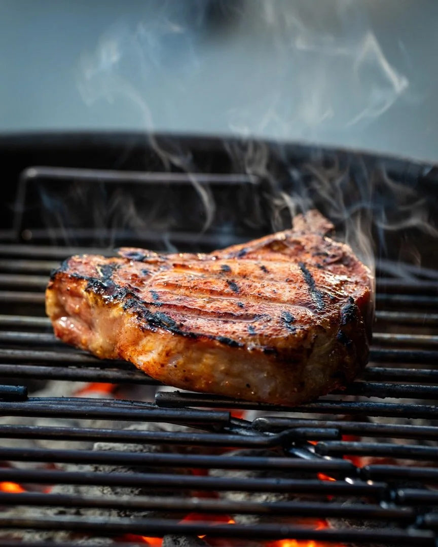 Thanks to weekend cookbook inspiration from @grillseeker and @craigtabor, the @webergrills 26 inch kettle was covered with Matt&rsquo;s exquisite Pork Chops with Sweet Onion &amp; Bacon BBQ Sauce and Craig&rsquo;s unforgettable Cheddar Planked Garlic