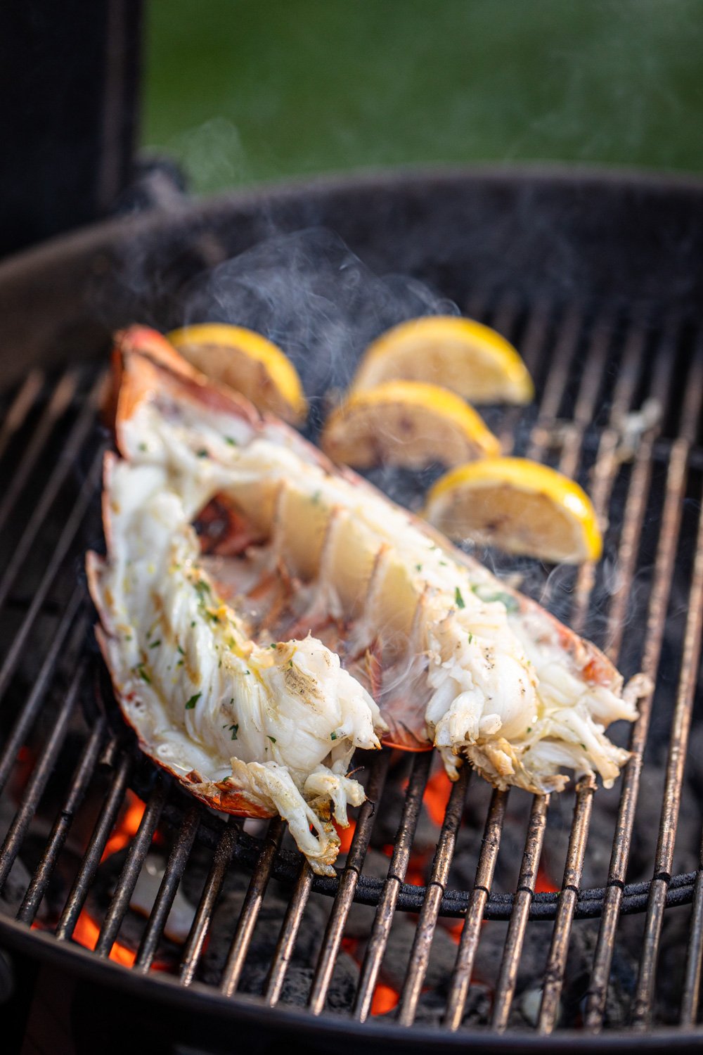Grilled Lobster Tail on Weber Grill