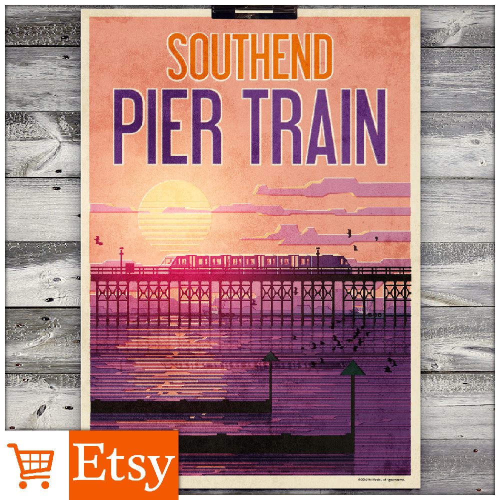 Southend - Pier Train A2 Poster