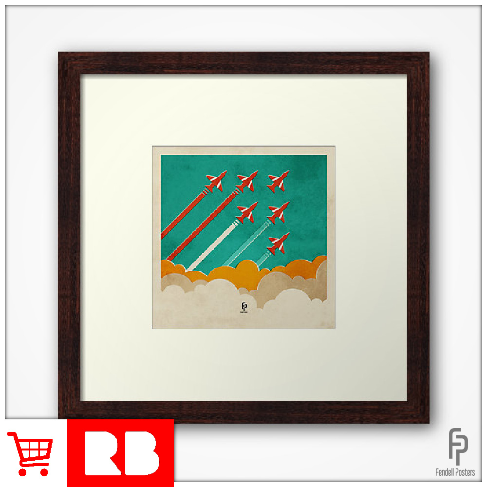 Red Arrows - Square Framed Print