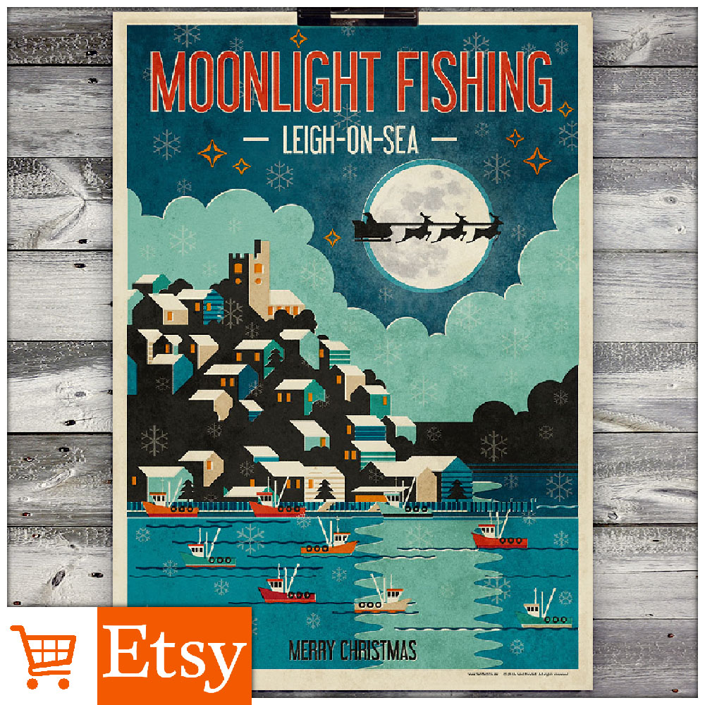 Moonlight Fishing - A2 & A4 Posters