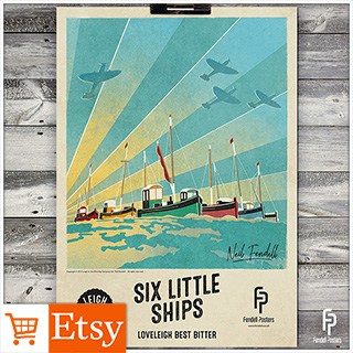 Leigh-on-Sea Brewery - Six Little Ships A2 & A4 Posters