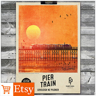 Leigh-on-Sea Brewery - Pier Train A2 &amp; A4 Poster