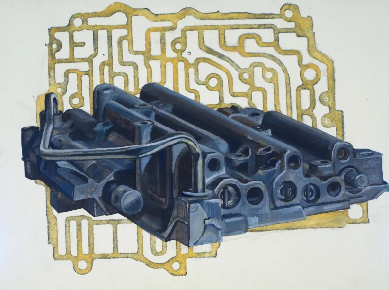 transmission ii 9x12" gouache 2014 sold