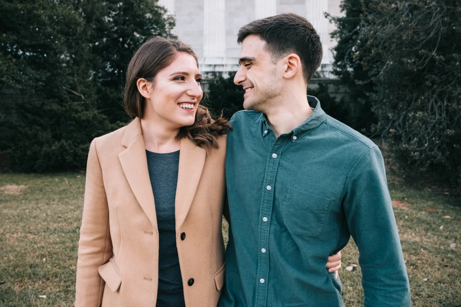 joyful engagement at lincoln memorial in dc