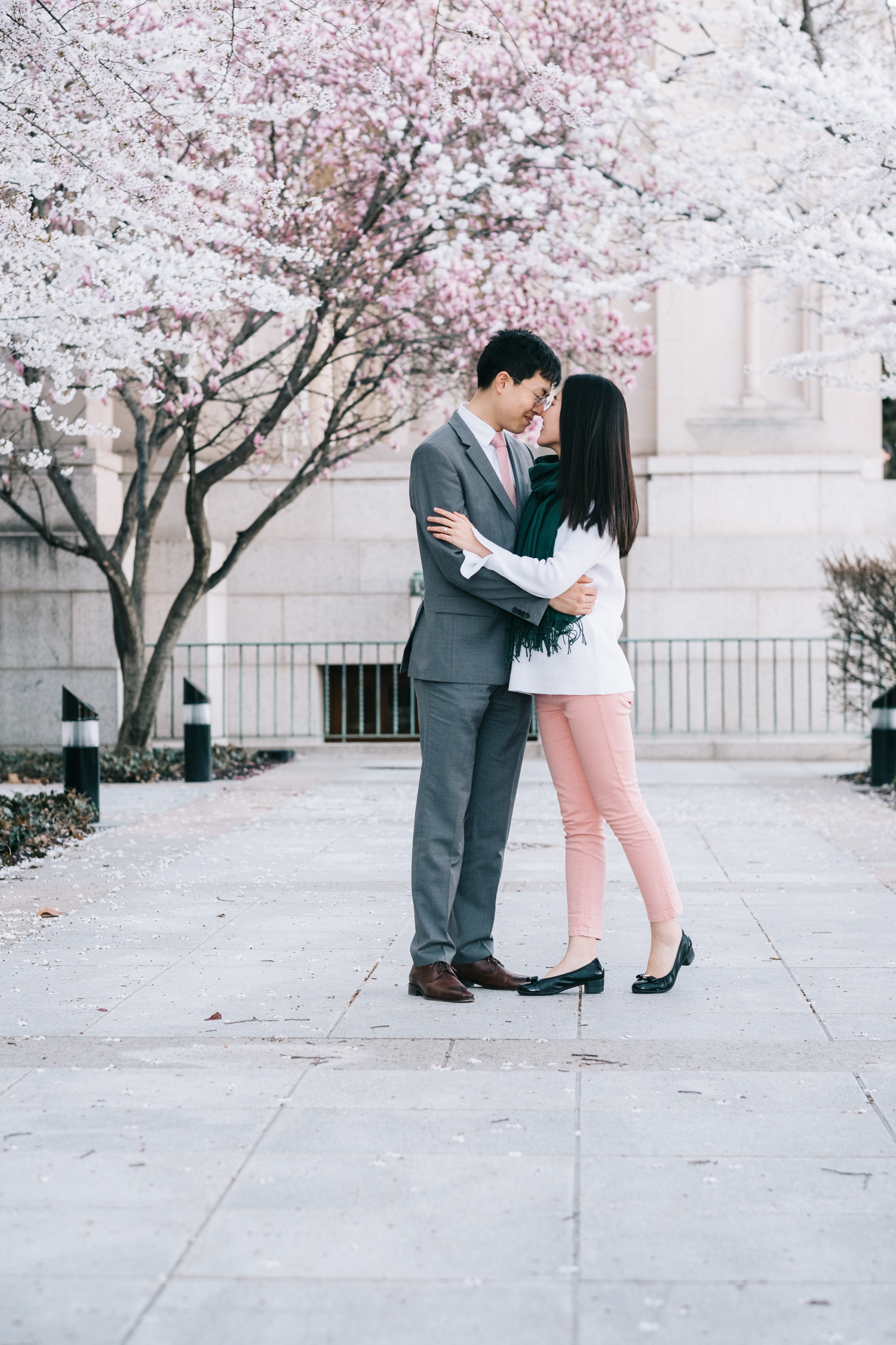 DC Cherry Blossoms Catholic Engagement