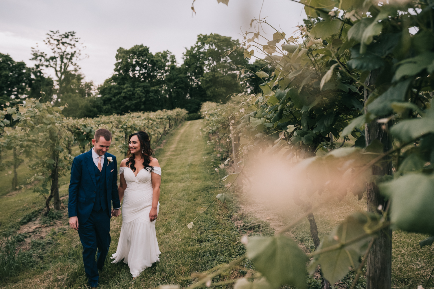 Bluemont vineyard the stables wedding portraits in the vines