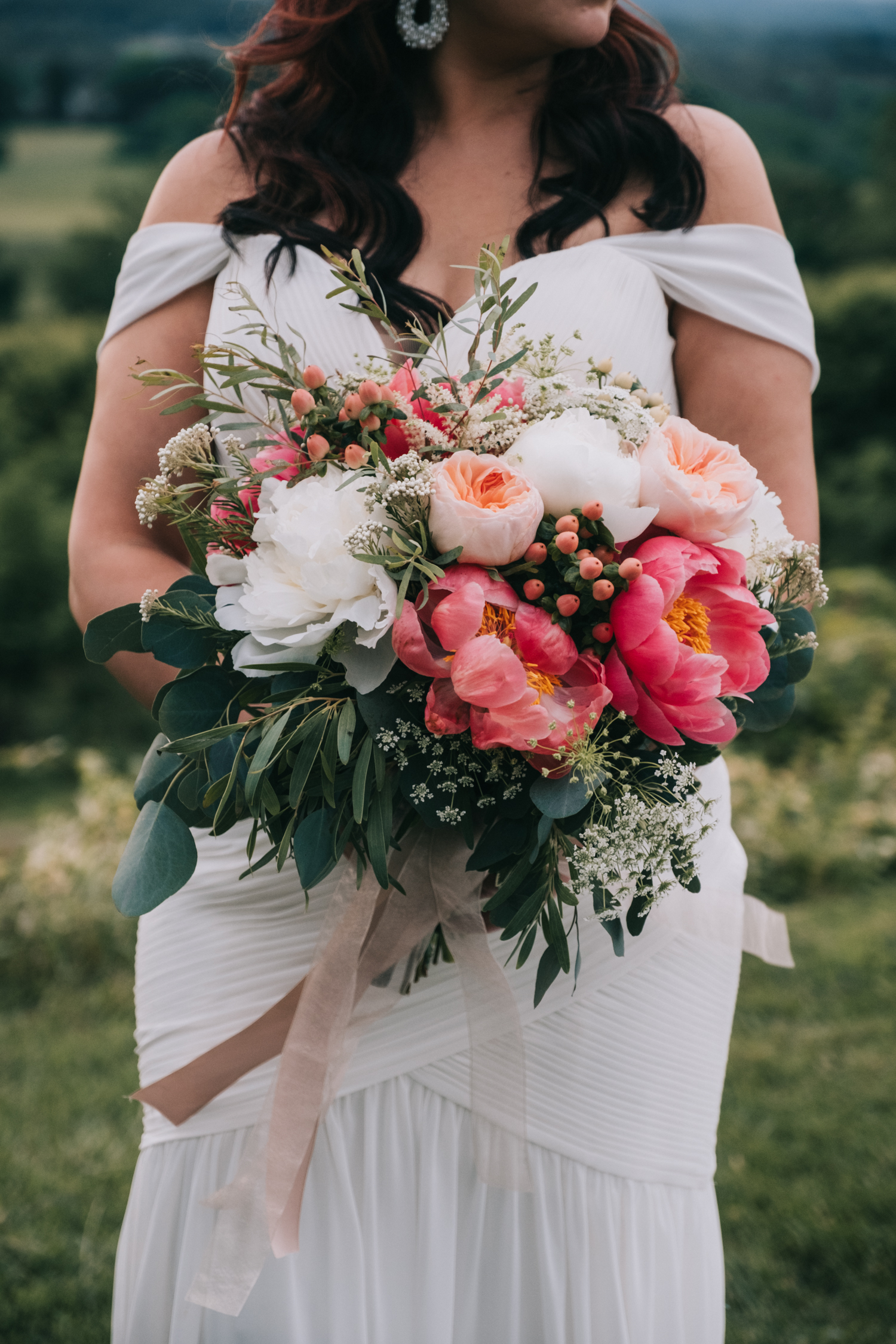 bluemont vineyard wedding bridal portrait flowers bouquet