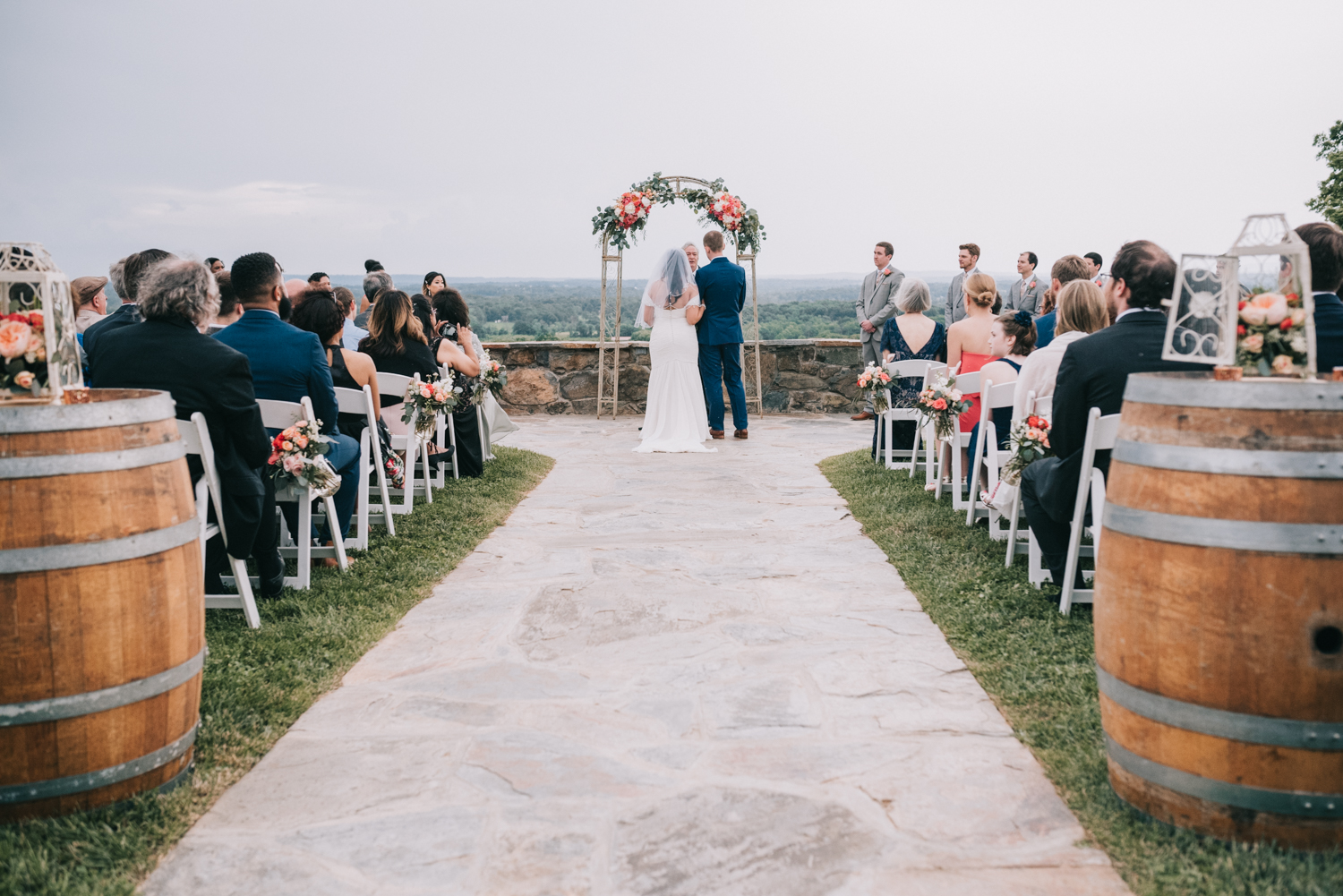 wedding ceremony at the stables at bluemont vineyard