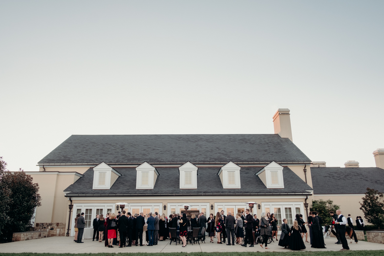 Salamander Resort wedding cocktail hour on patio