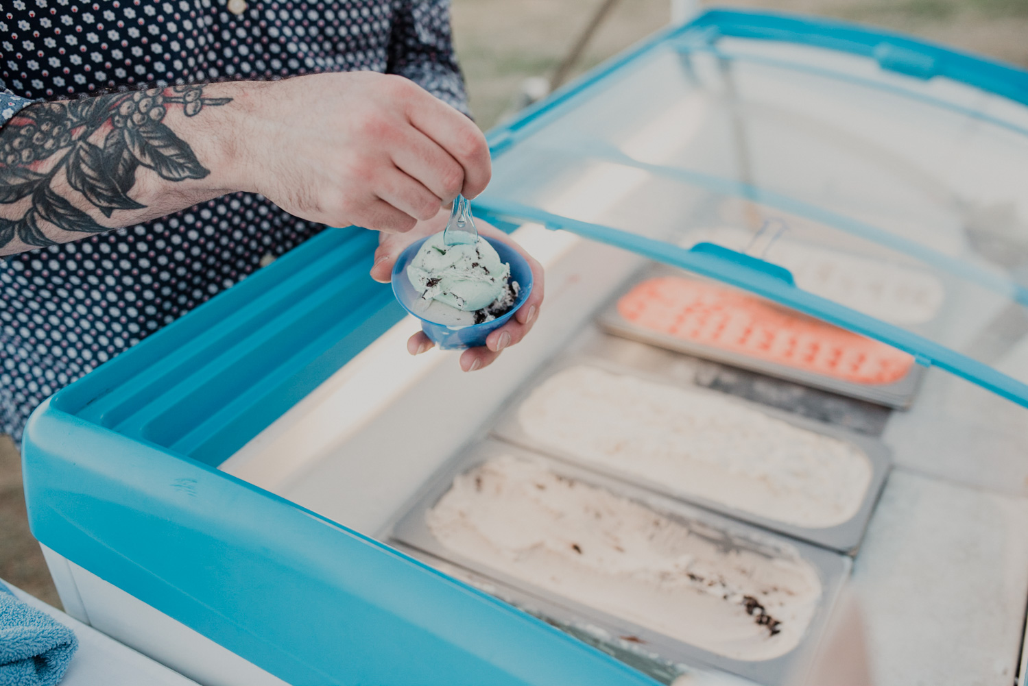 scottish highland creamery dishes up ice cream to wedding reception guests