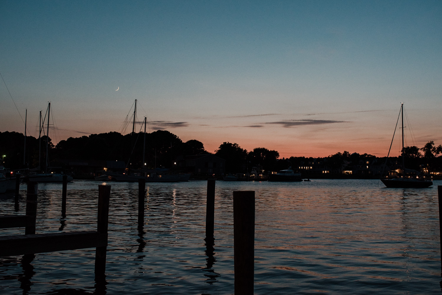 after sunset view of the bay at st michaels wedding