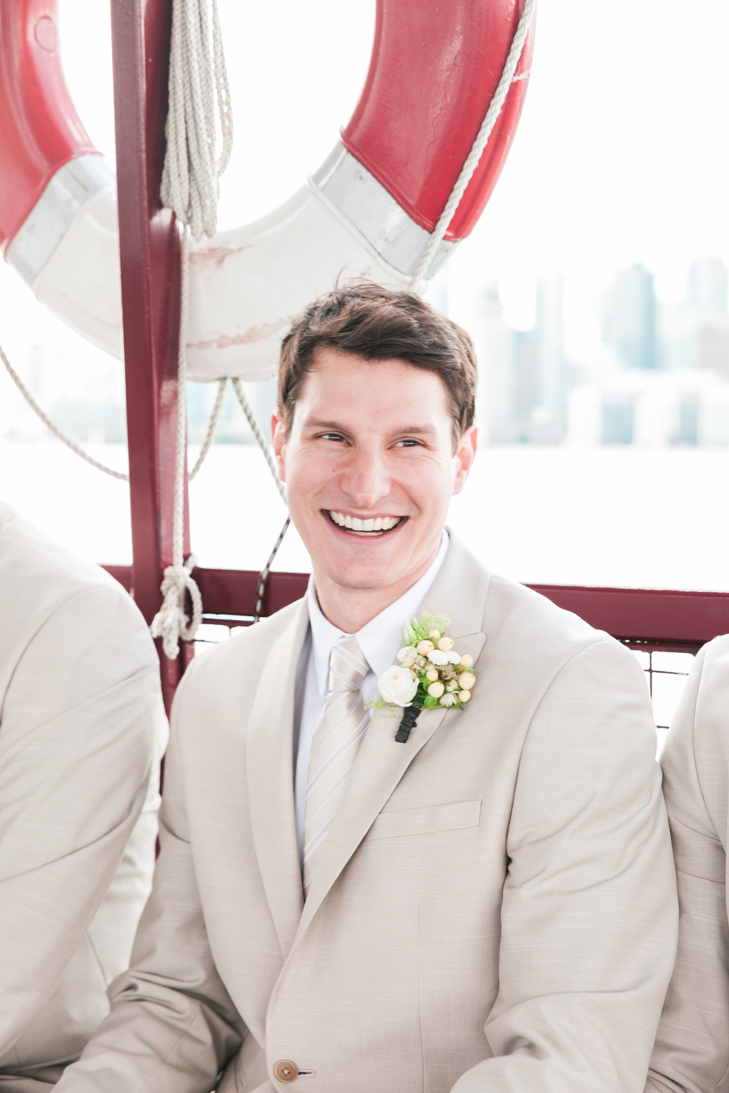 Groom on ferry going to Royal Canadian Yacht Club