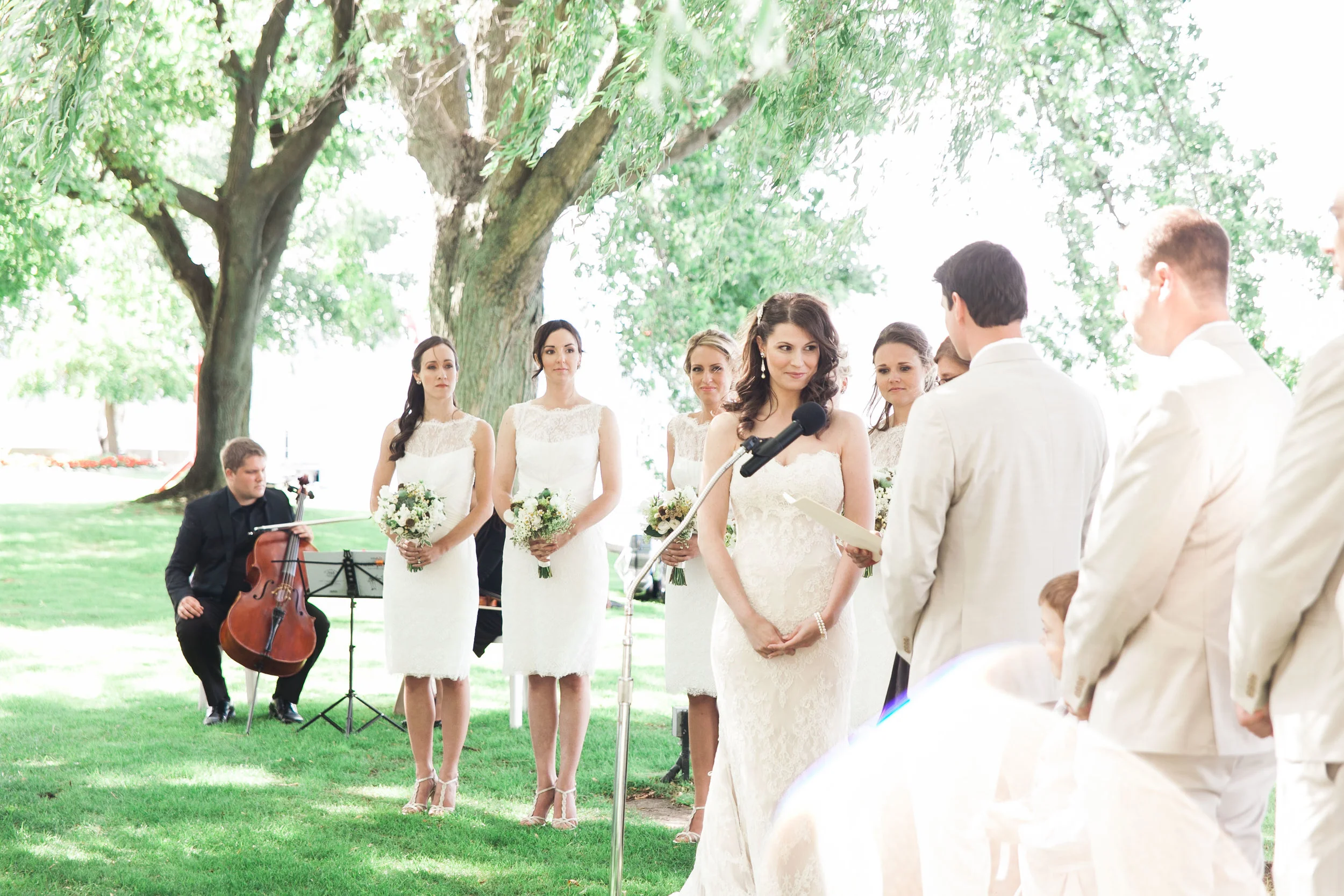 Cello being played at Toronto Island wedding