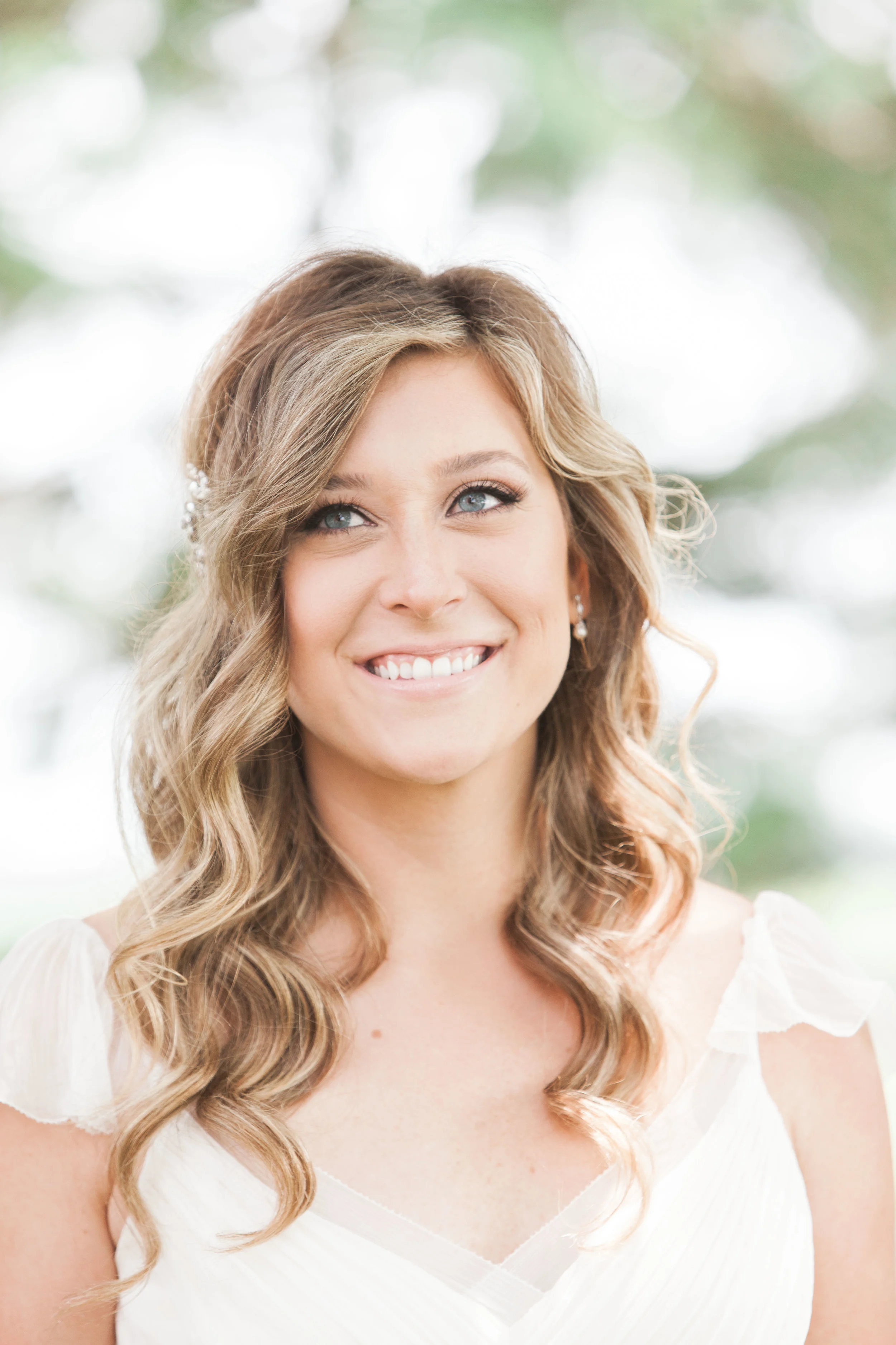 Bride in BHLDN wedding dress