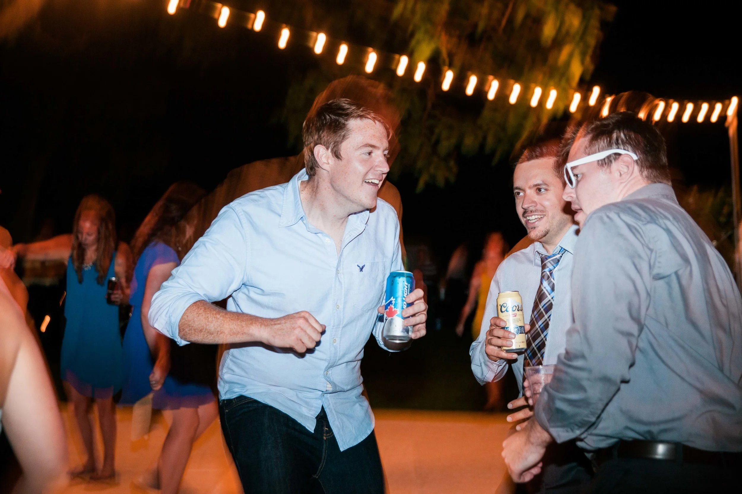 Wedding guests dancing at Ontario wedding