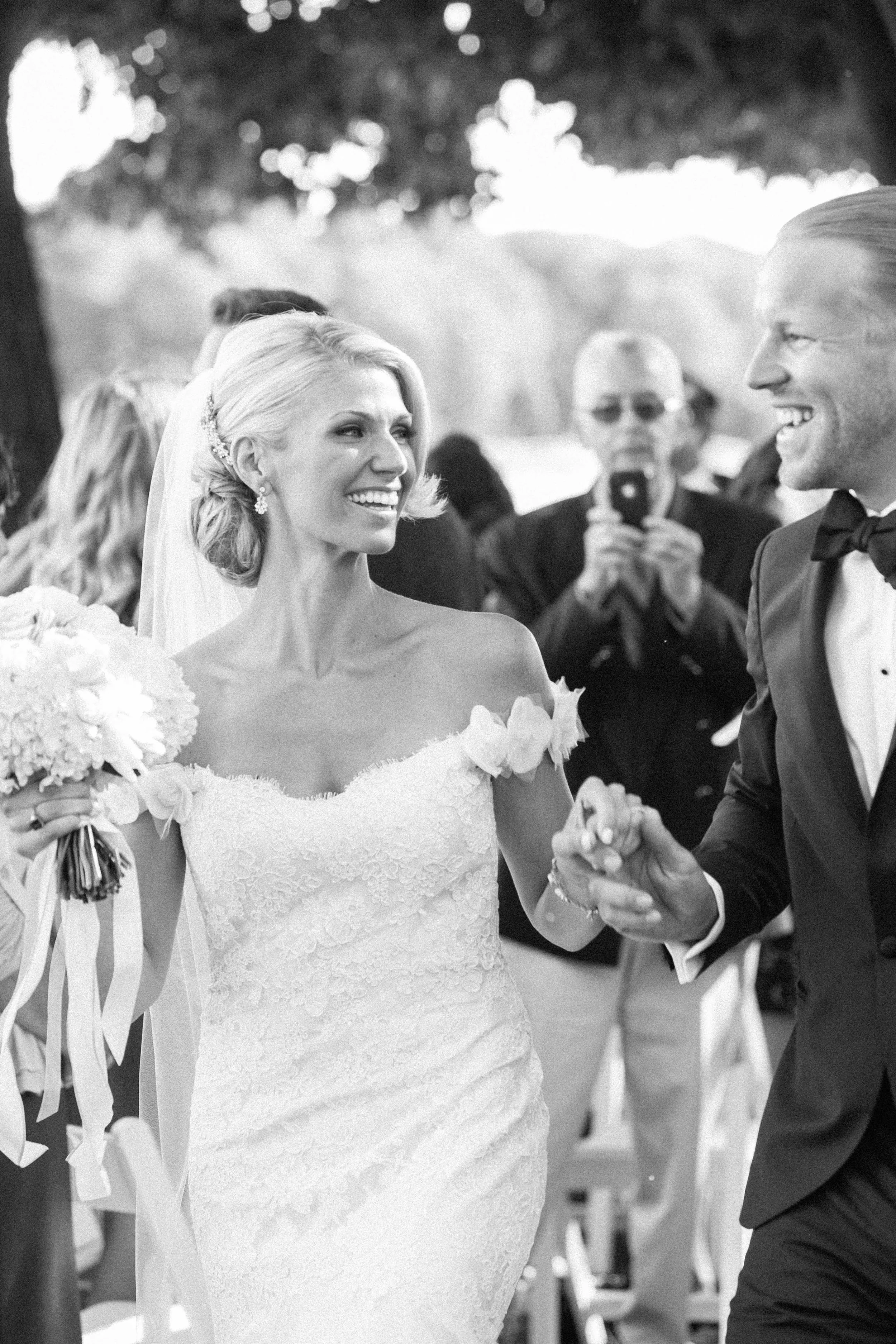 Bride and groom excited about being married
