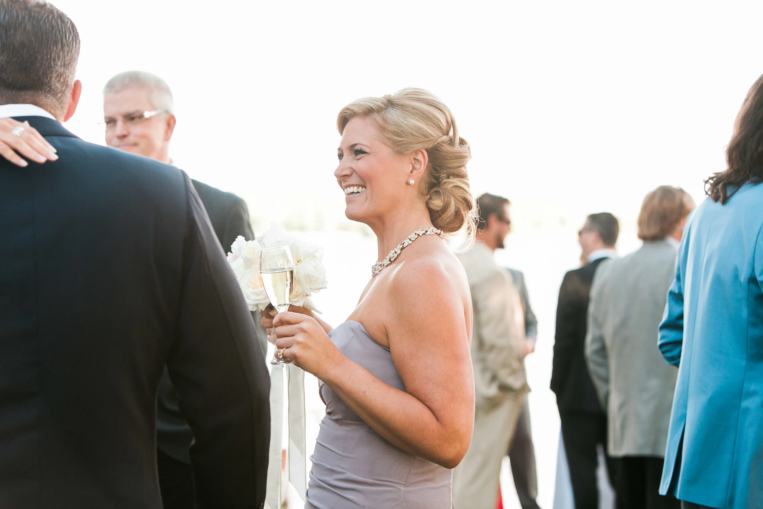 Guests mingling at outdoor cocktail hour