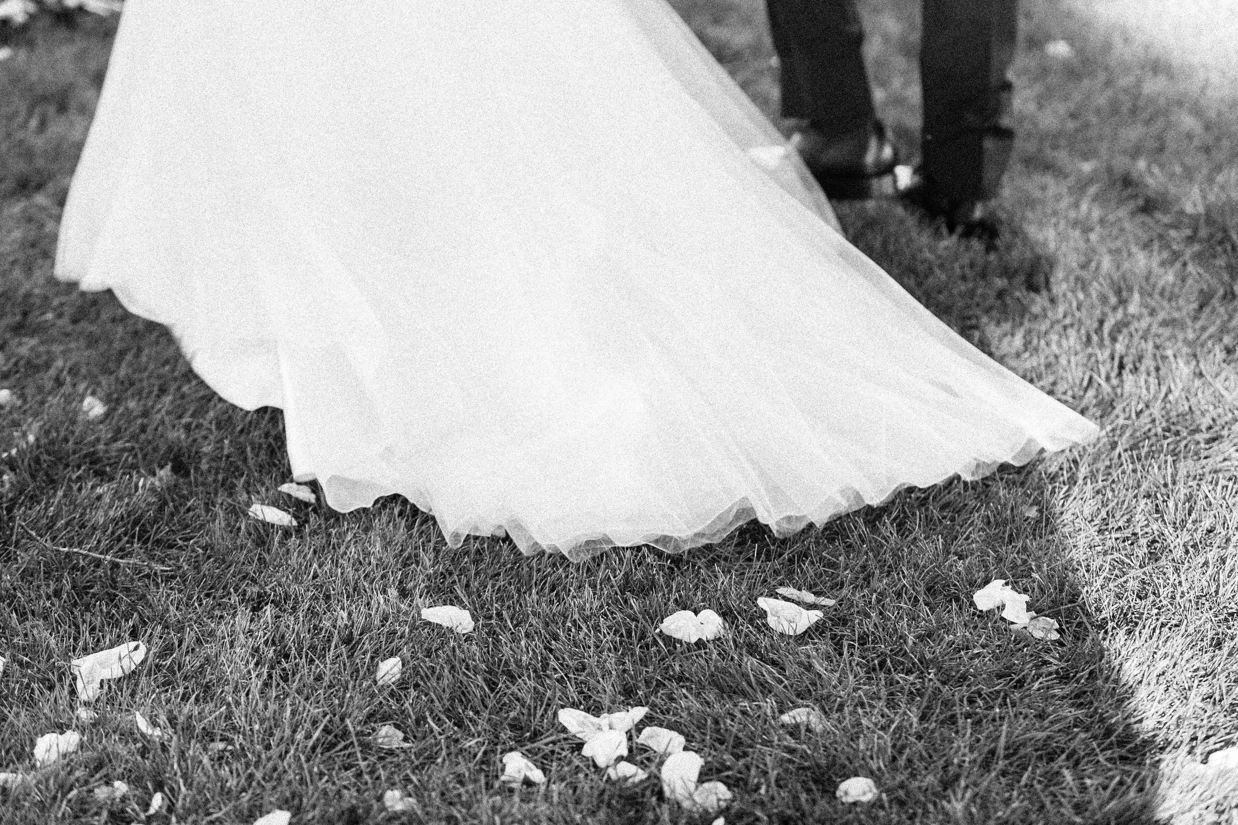 Train of bride's dress