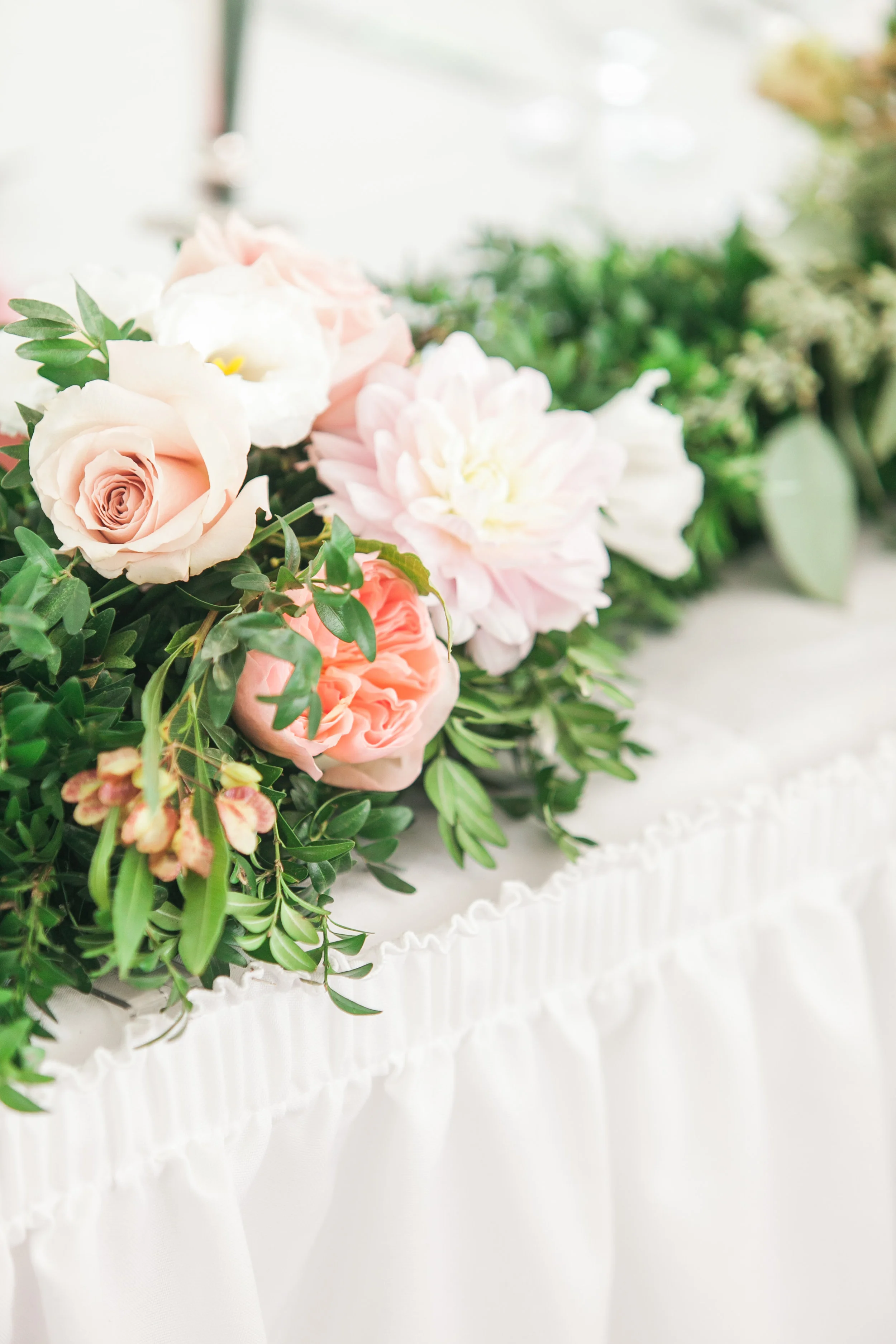 Flower garland at head table