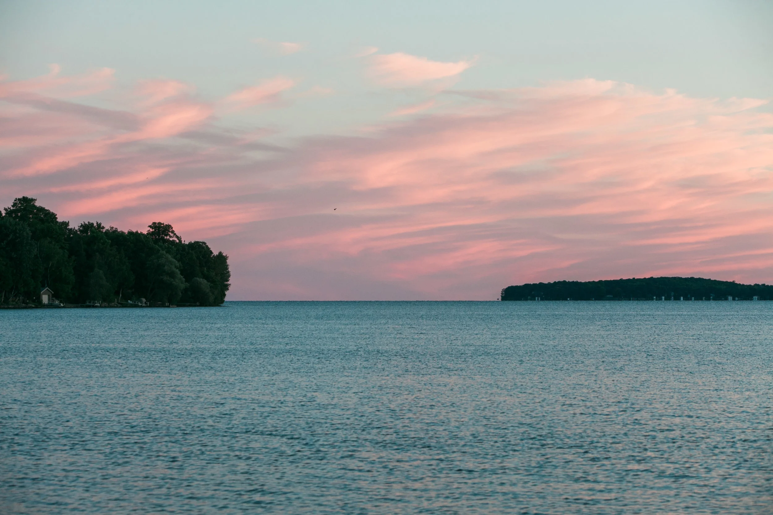 Sunset over the lake in Muskoka