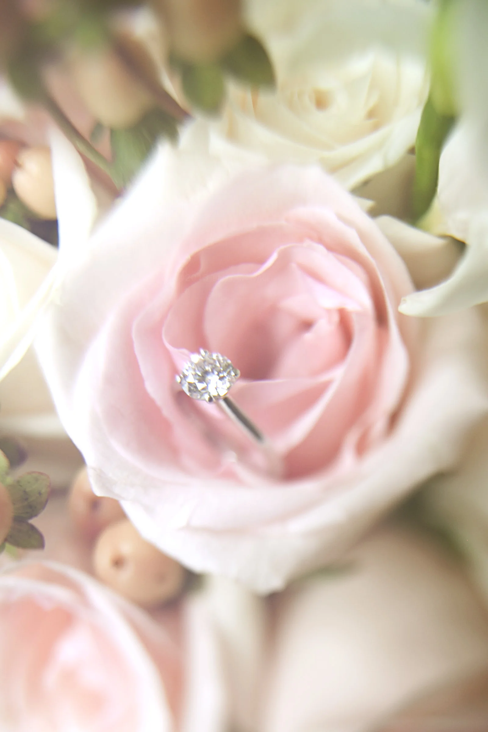 Solitaire white gold engagement ring