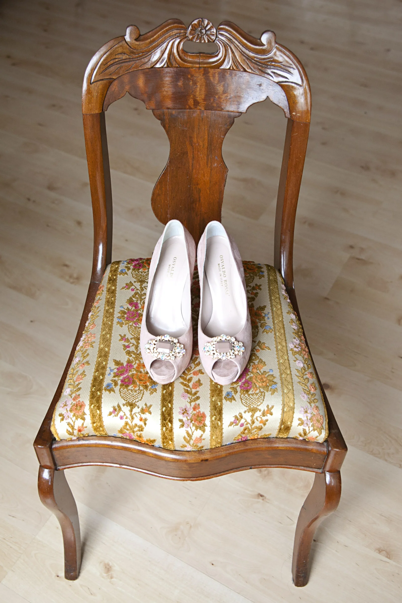 Pink osvaldo rossi wedding shoes