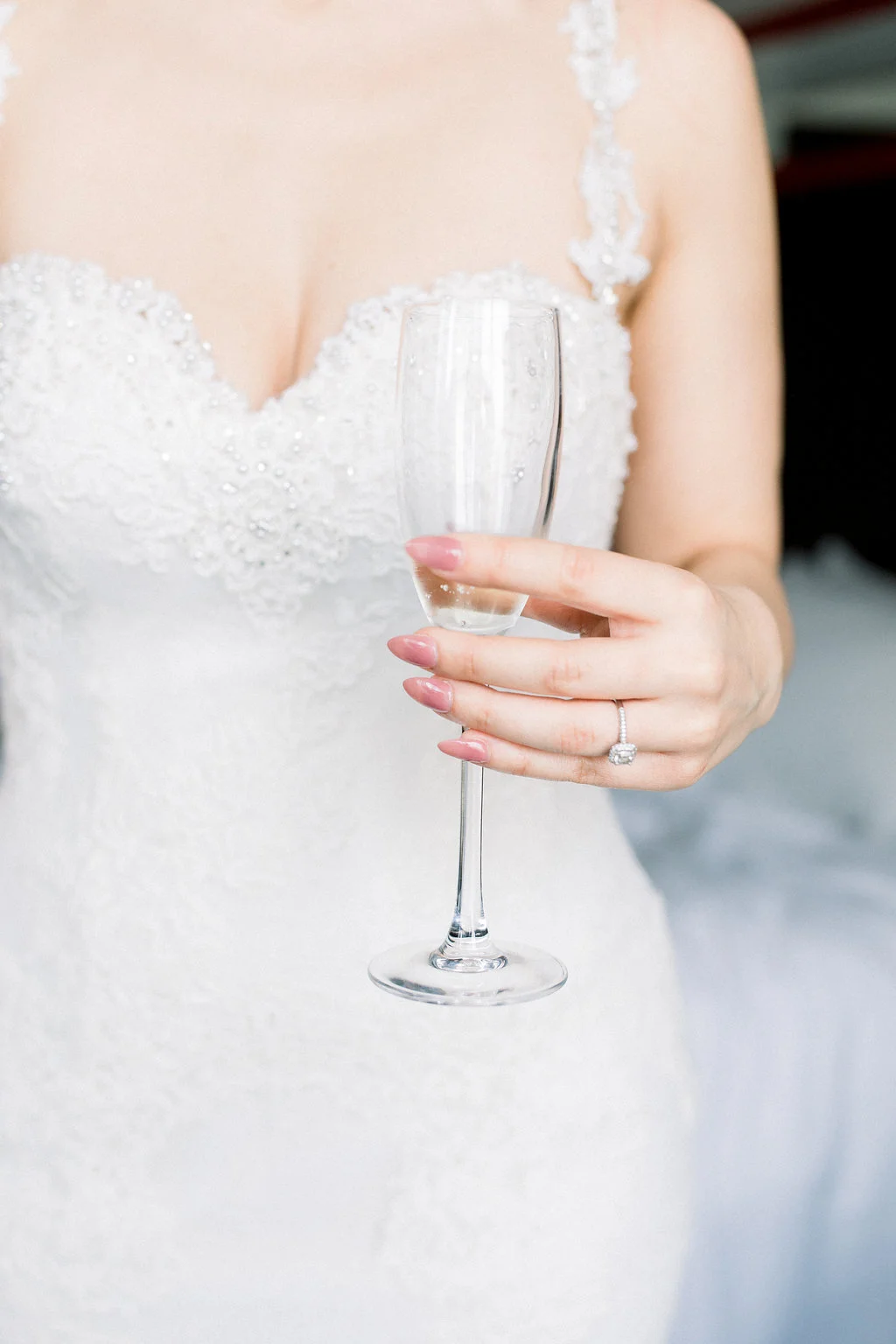 Bride getting ready in a hotel.