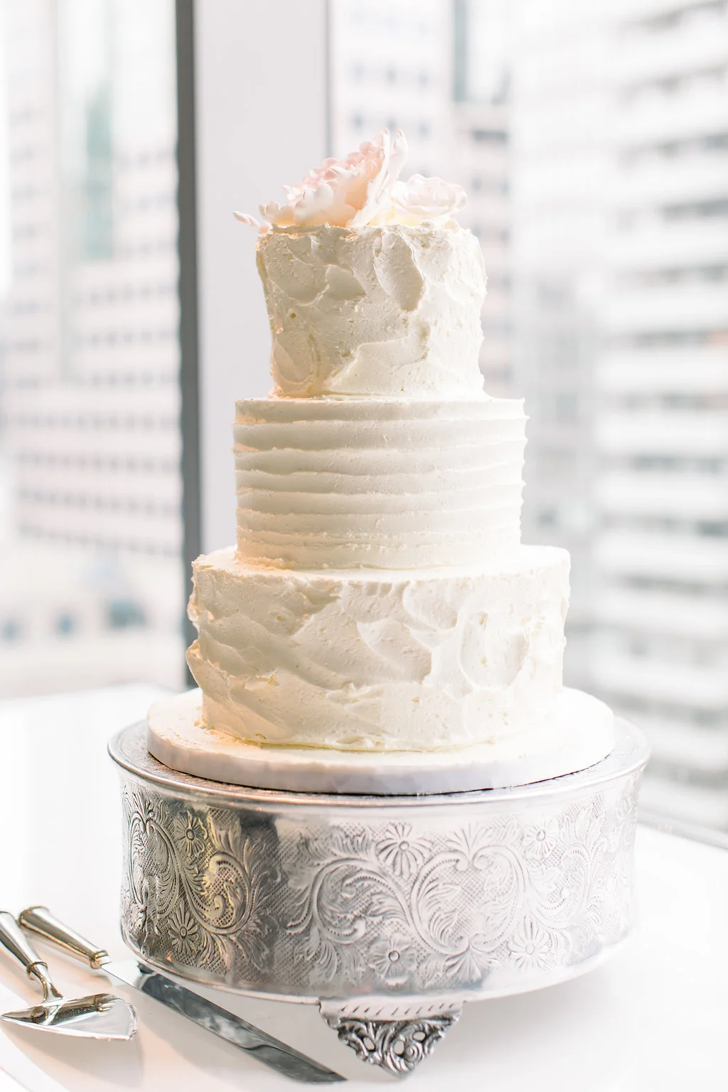 wedding cake with flowers