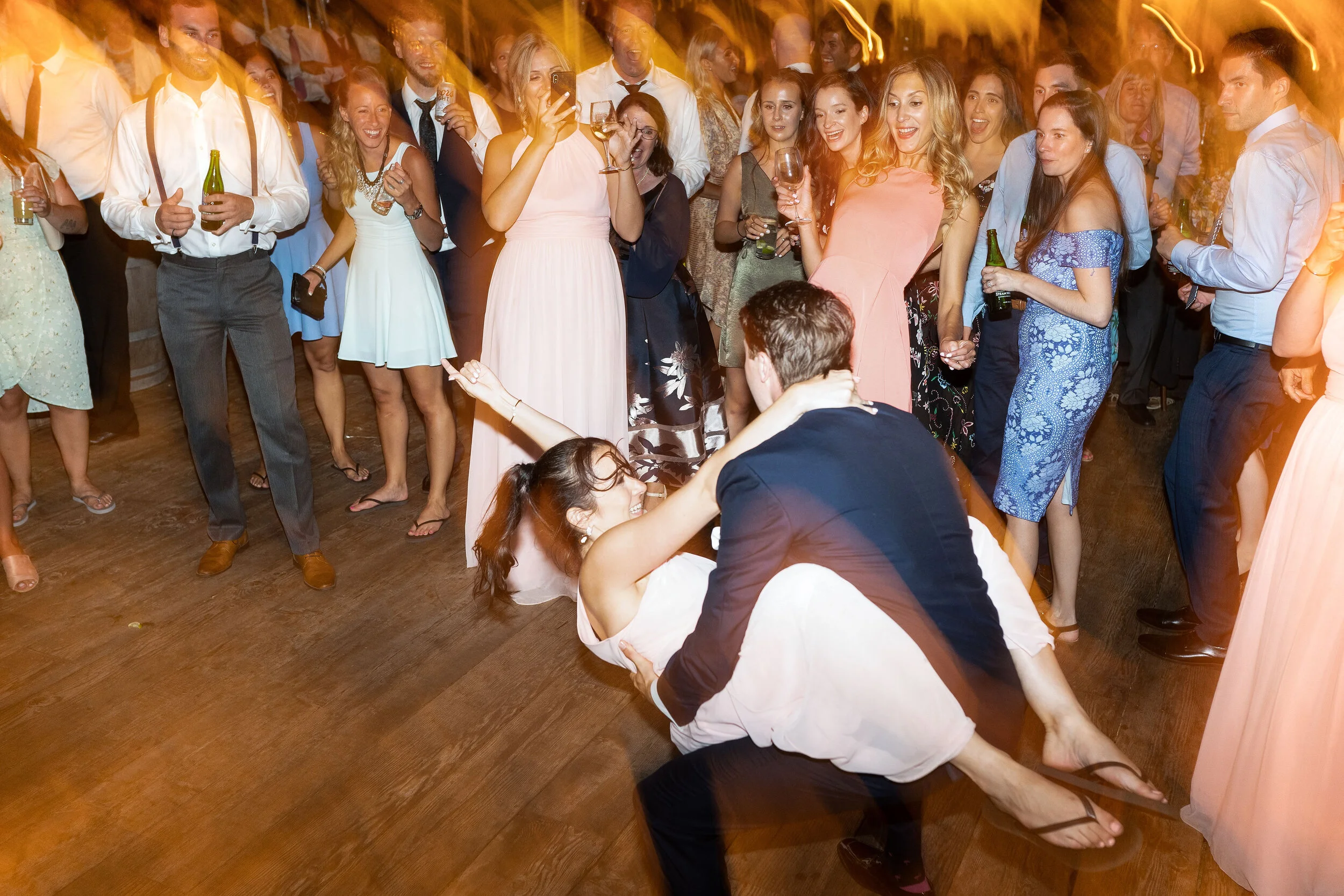 fun wedding photos during reception