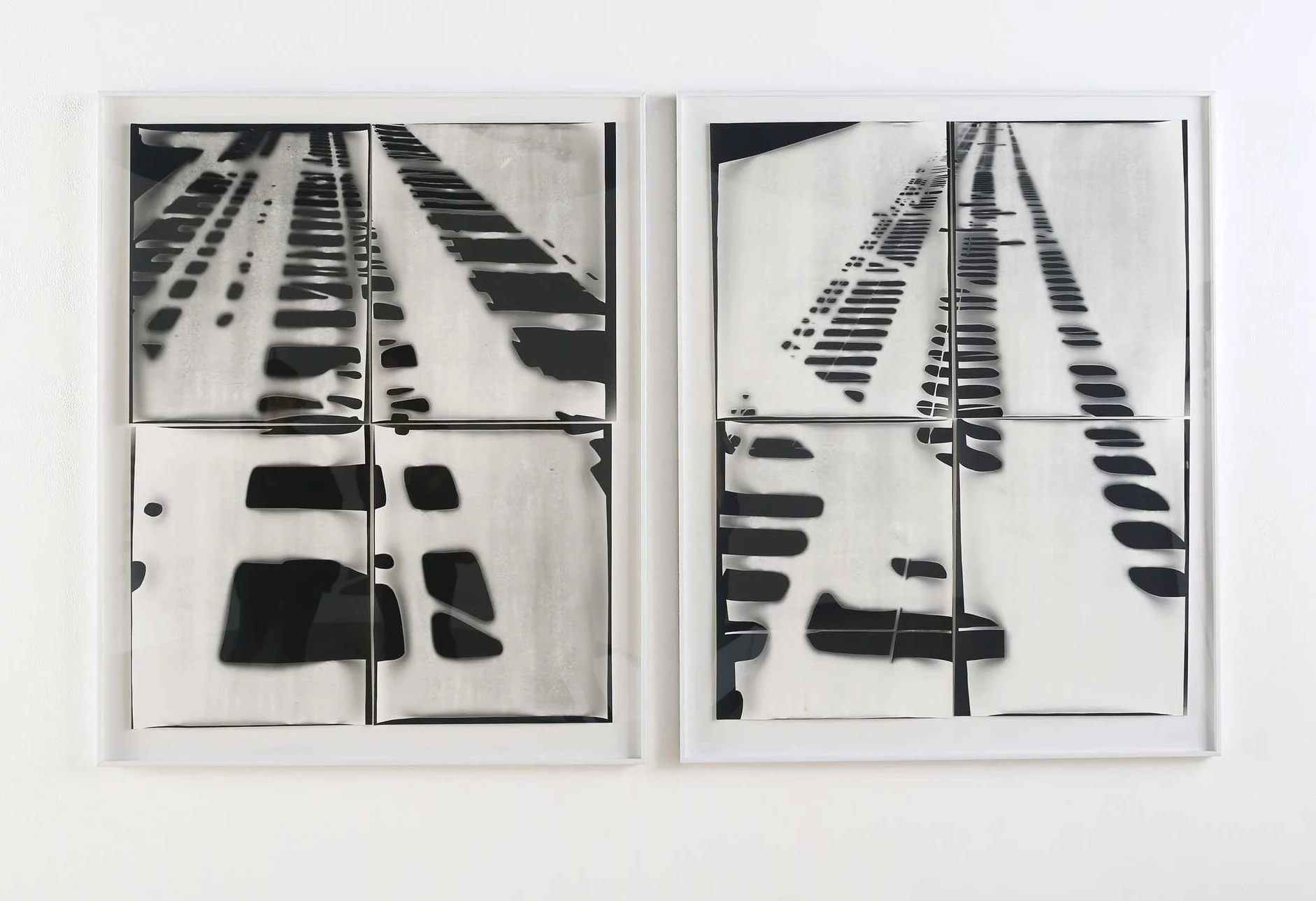 No. 2, iteration 2 & no. 3, iteration 2 photograms on fiber based paper 2016