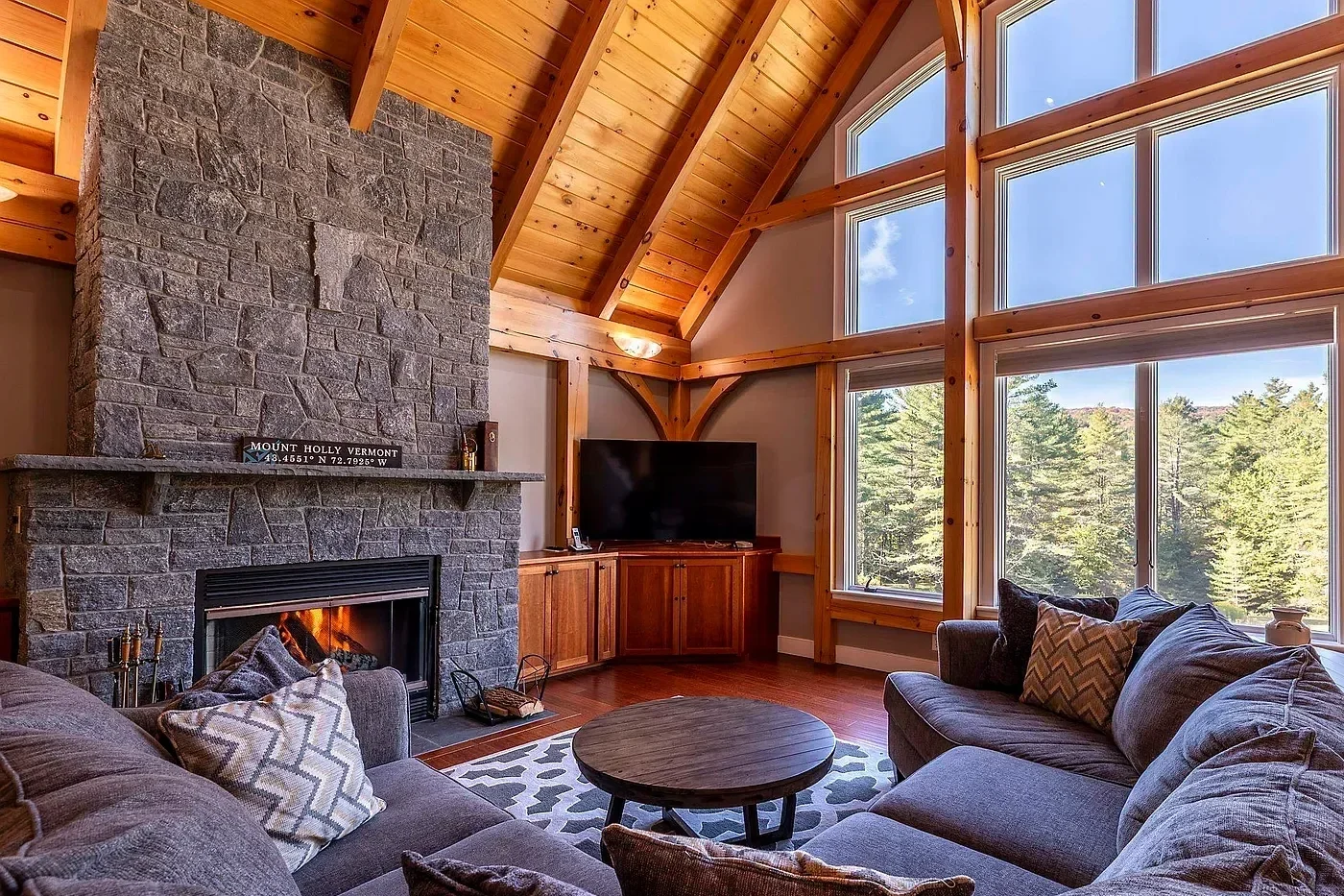 stone veneer on house in vermont