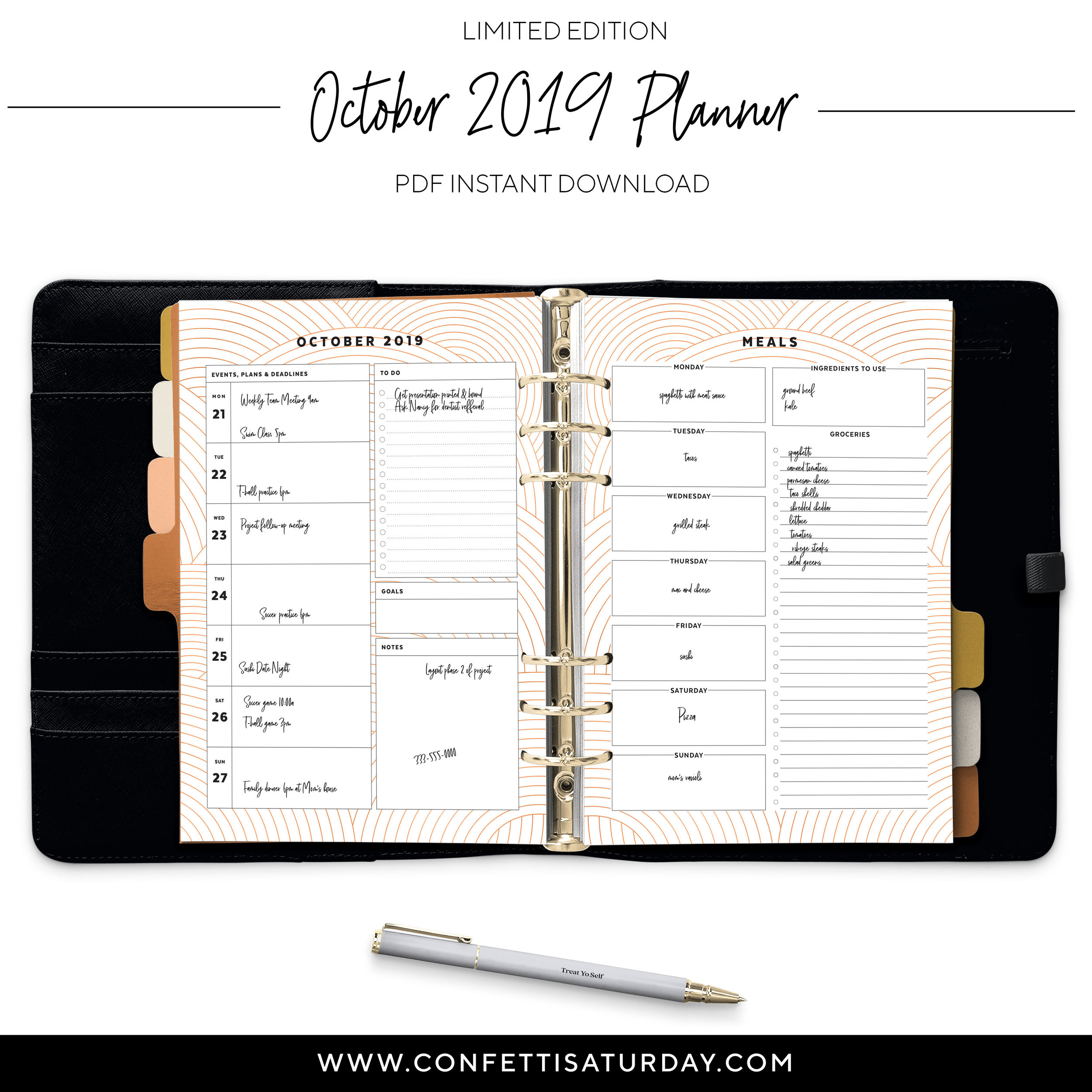 Printable Copper Planner Pages