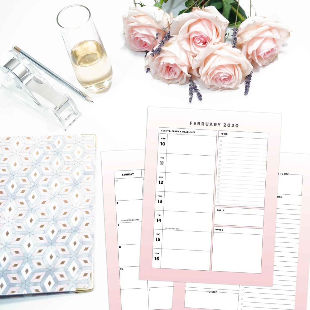 Pink Ombre Printable Planner