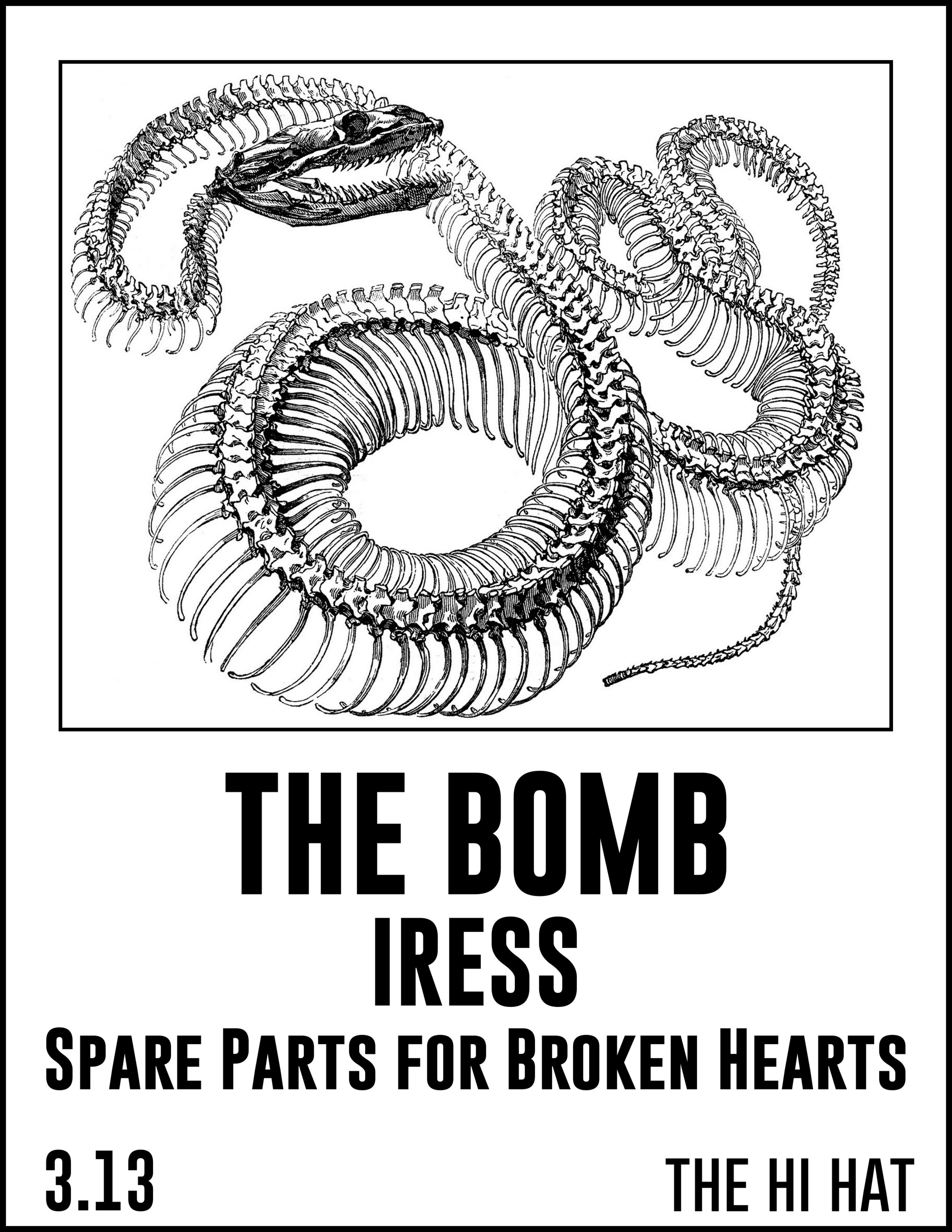 Get urs http://ticketf.ly/2lRVcw6 $6.00 - $8.00; 21+ PLAG RECORDS PRESENTS: The Bomb Spare Parts For Broken Hearts Iress At The Hi Hat