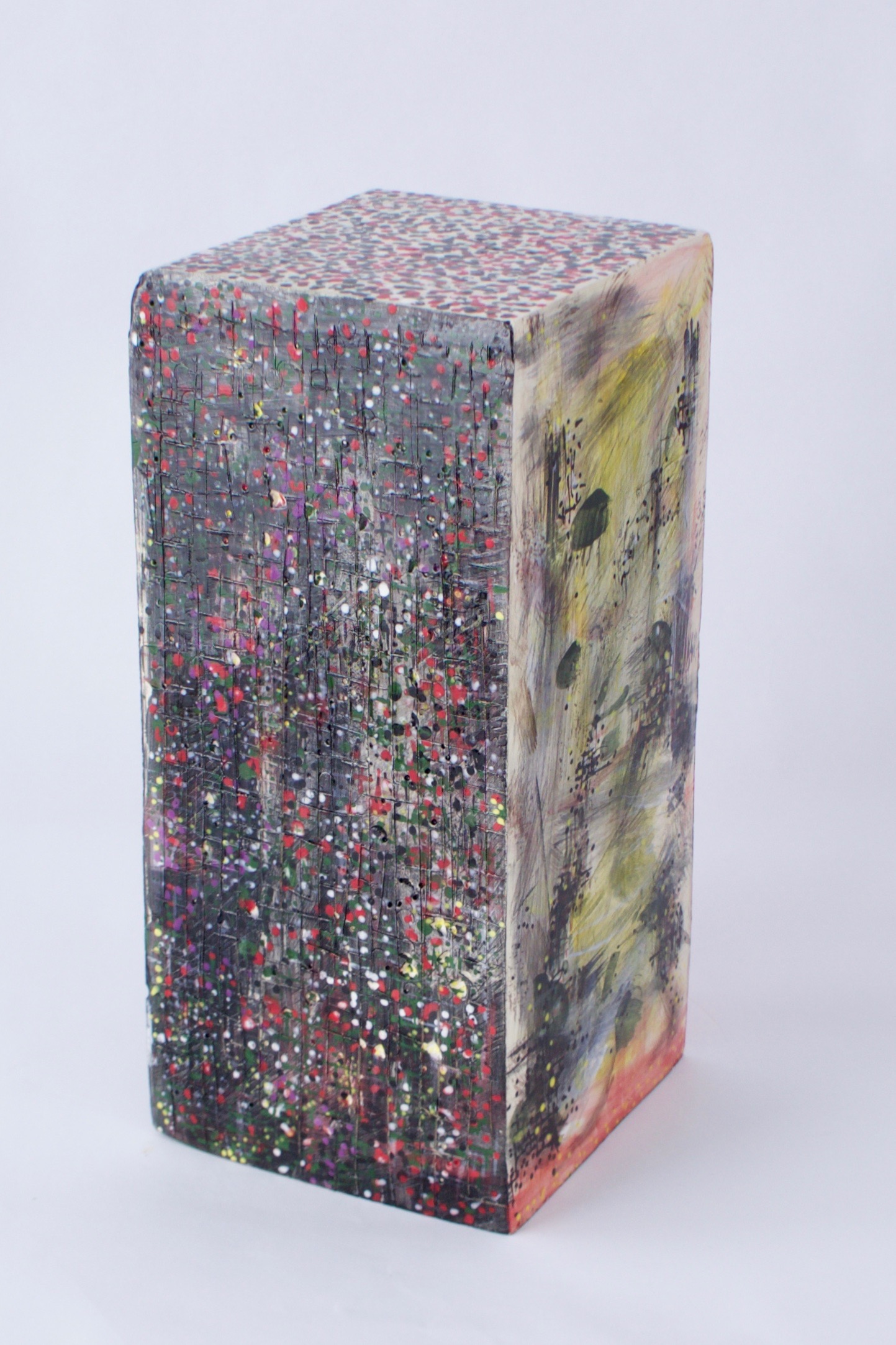 Perspective Projection 1 , Stoneware, underglaze, glaze, 11.5 x 5.25 x 5.5 inches, 2016